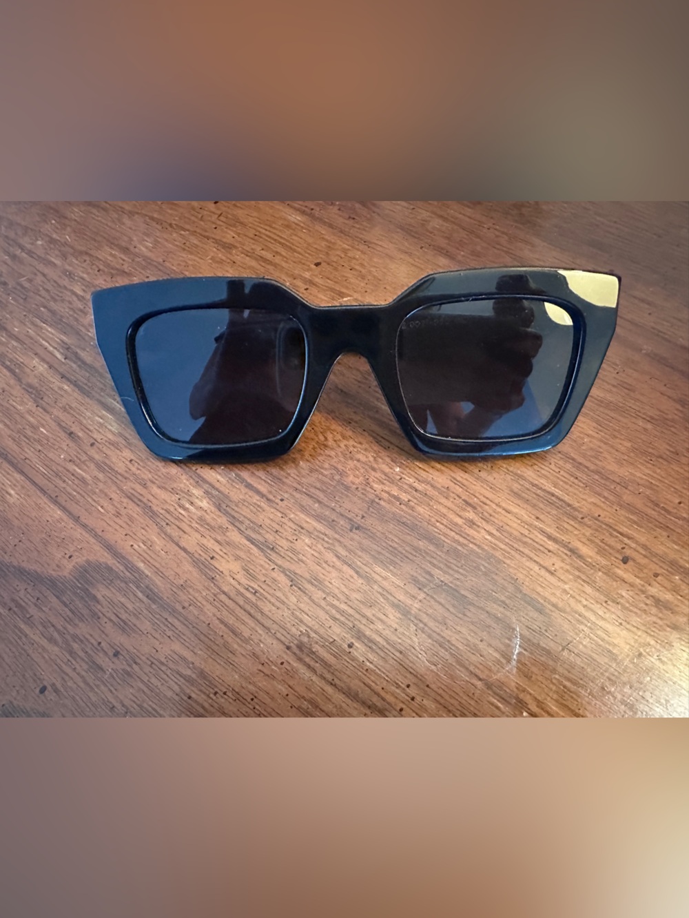 Anine Bing Black Cat-Eye Sunglasses with Gold Accent